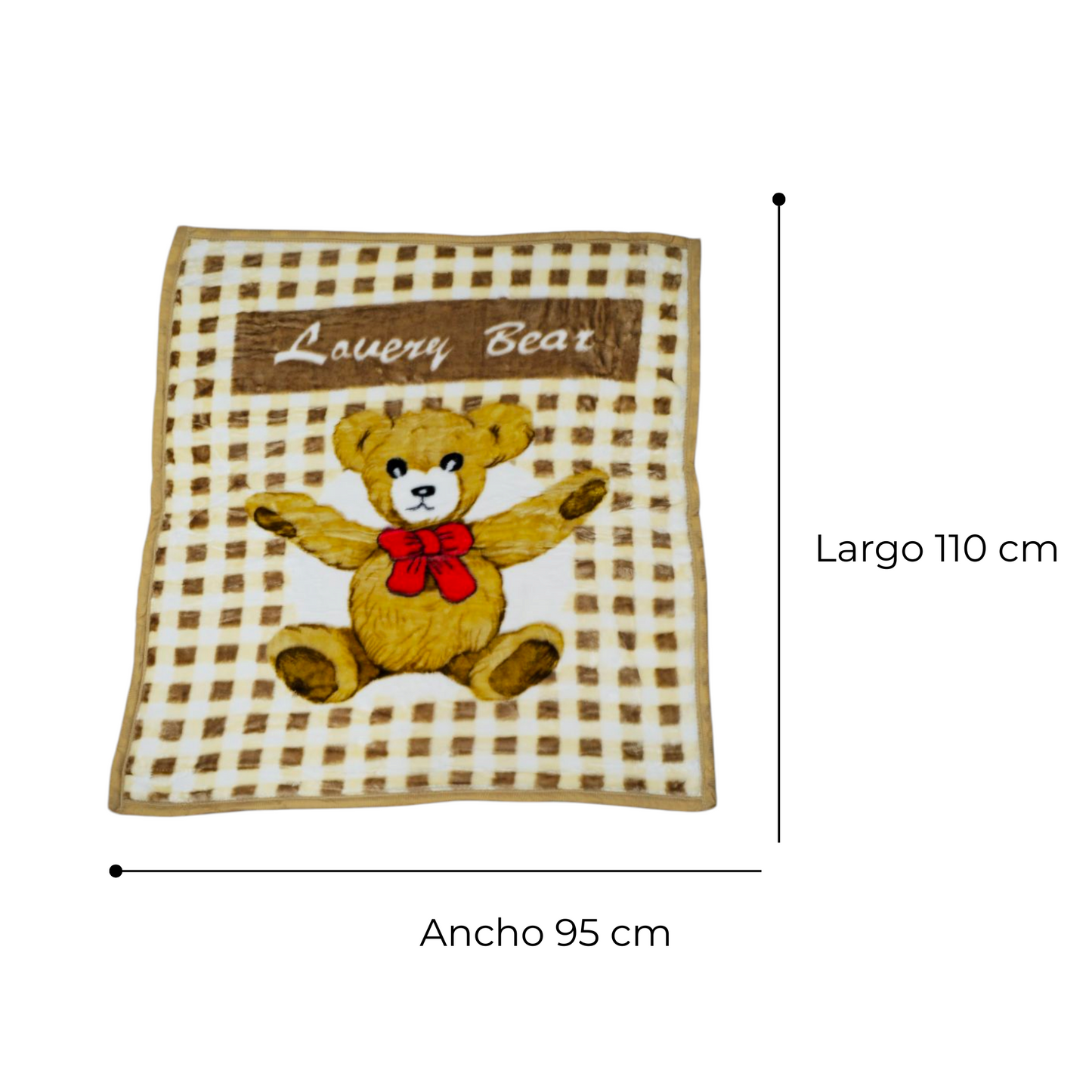 Manta a Cuadros Beige Plush