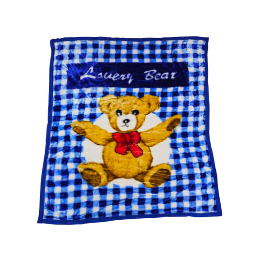 Manta a Cuadros Azul Plush