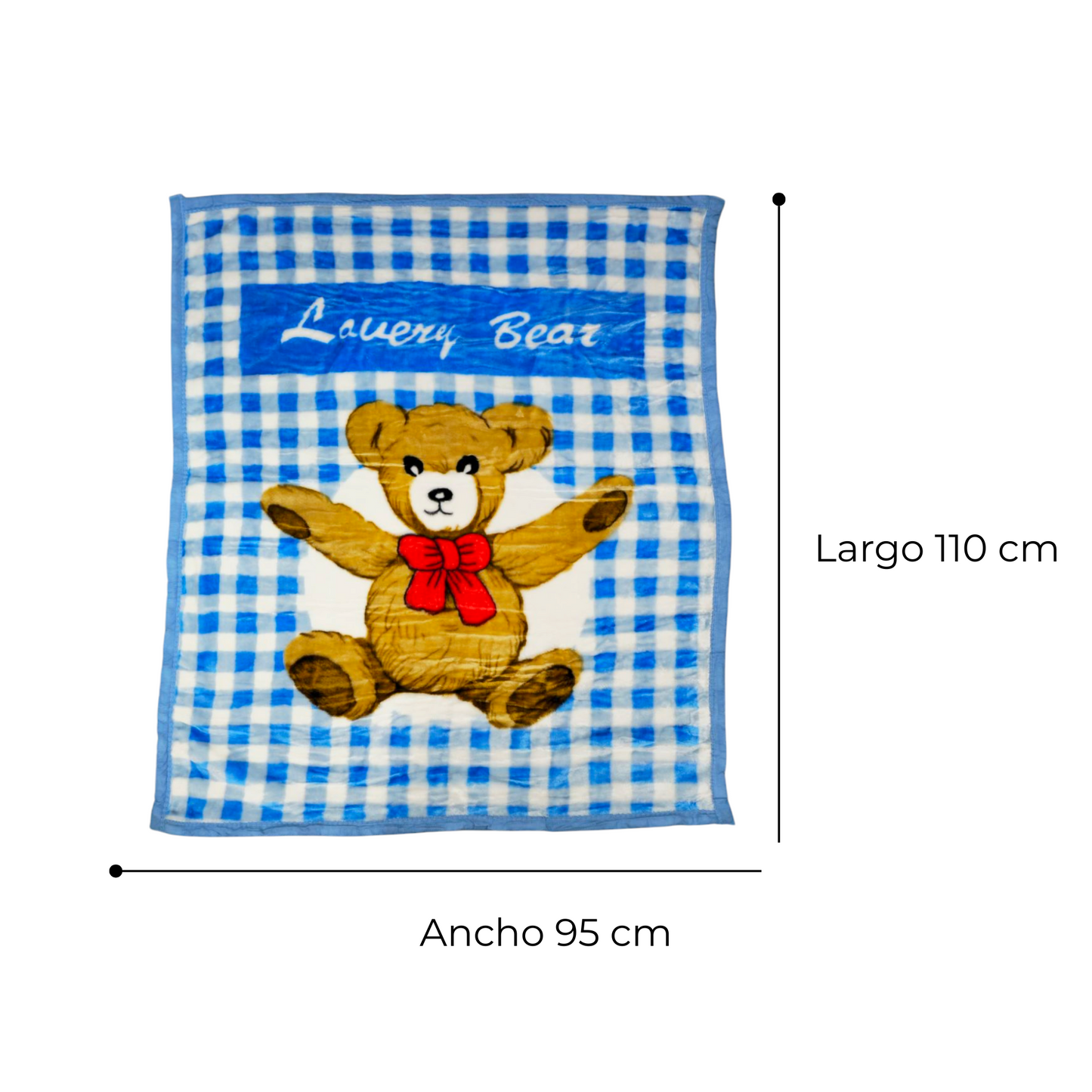 Manta a Cuadros Celeste Plush