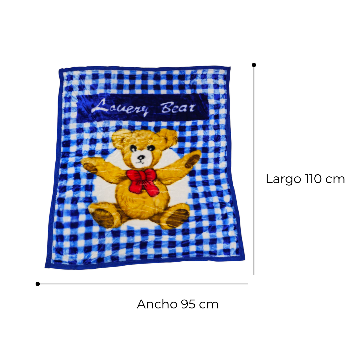 Manta a Cuadros Azul Plush