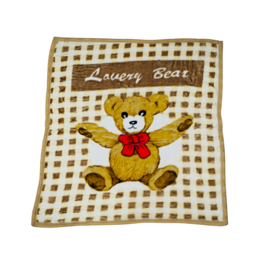 Manta a Cuadros Beige Plush