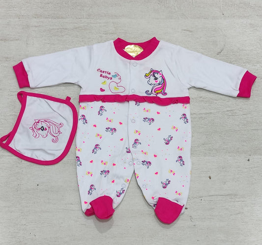 Oso  +  babero algodón Unicornio